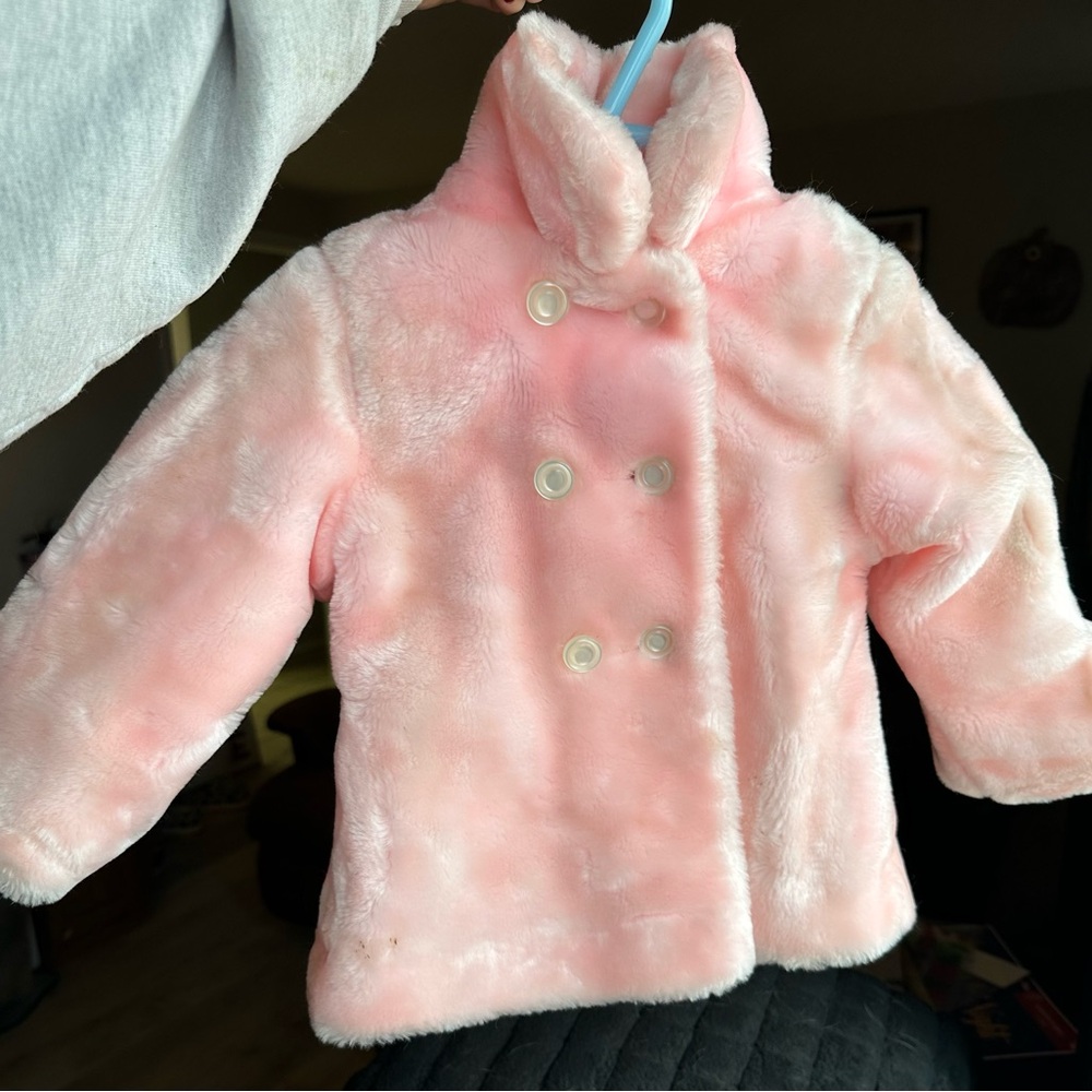 Pink Weather Tamer Double-Breasted Kids Coat